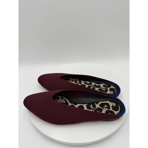 Rothy's The Almond Demi Mule Flats Womens Size 8.5 Black Cherry Washable Knit